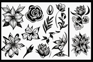 flower tiny lines tattoo idea