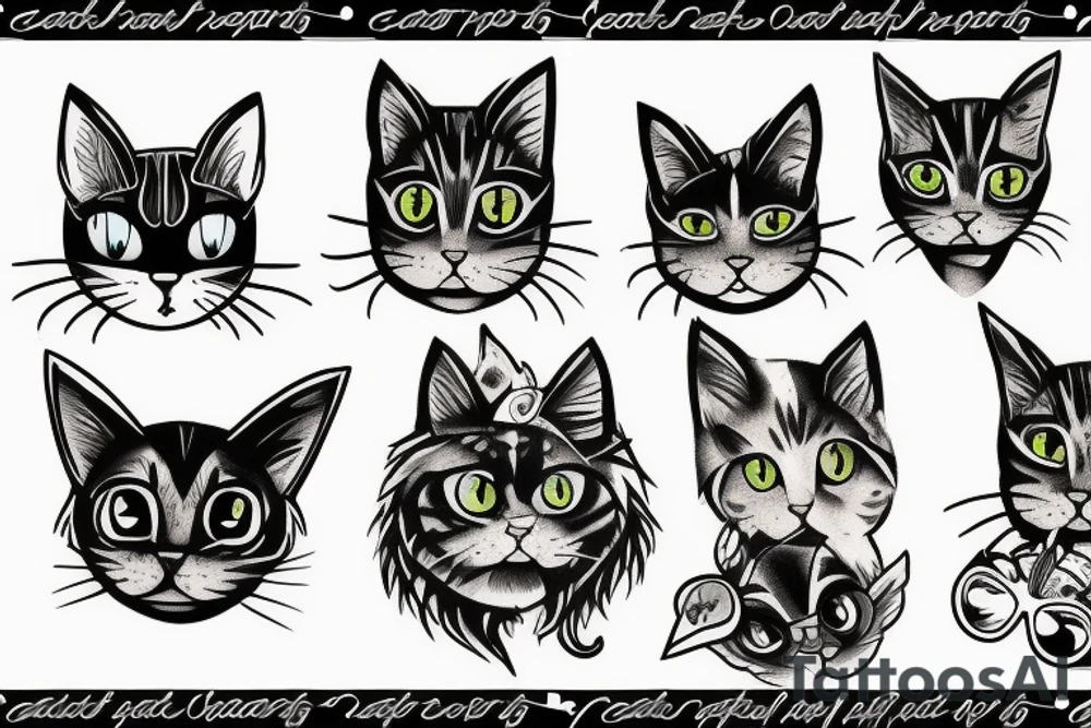 cat head tattoo idea
