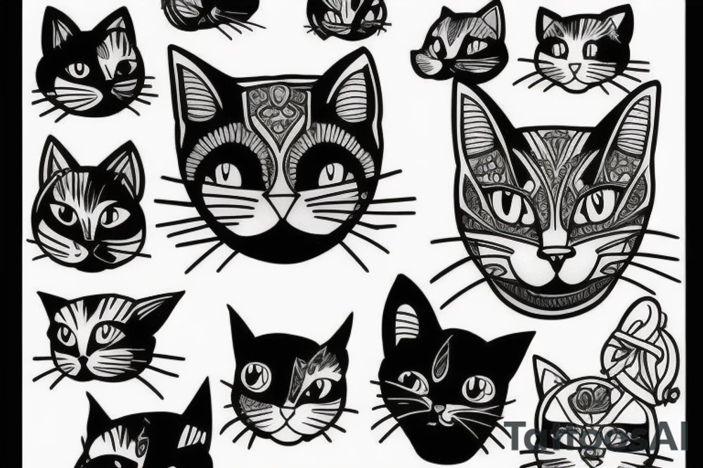 cat head tattoo idea