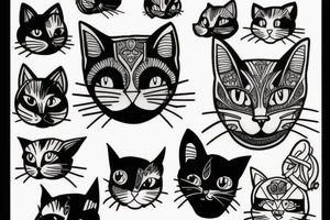 cat head tattoo idea