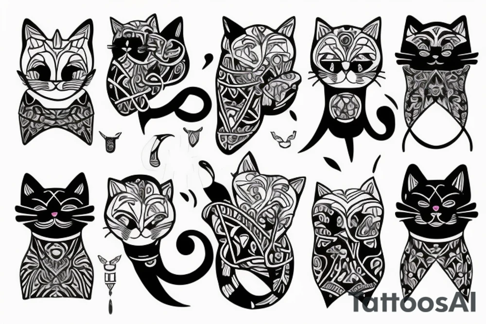 cat head tattoo idea