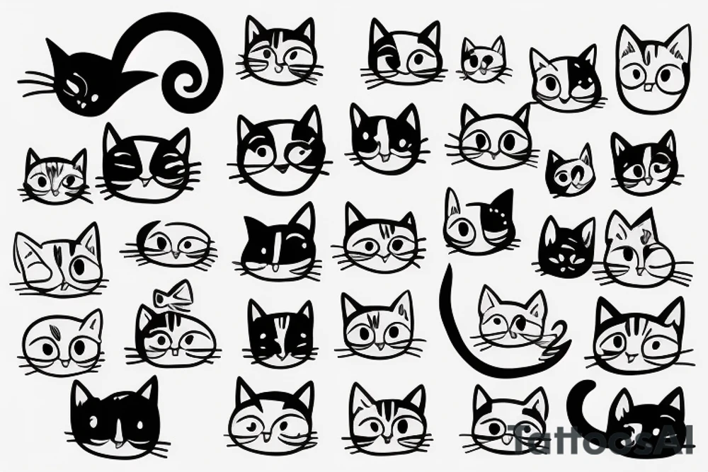 cat head tattoo idea