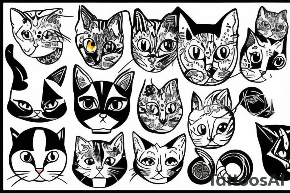 cat head tattoo idea