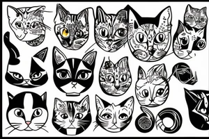 cat head tattoo idea