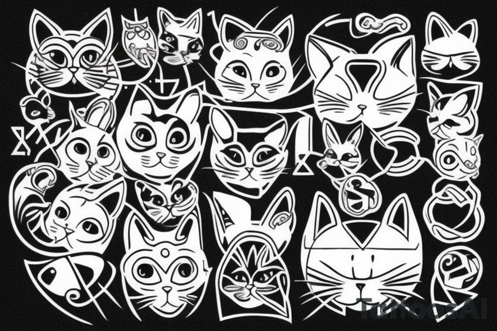 cat head tattoo idea