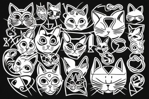 cat head tattoo idea