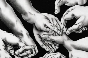 hands touching in Michelangelo's painting The Creation of Adam tattoo idea