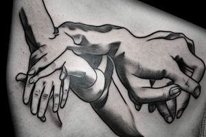 hands touching in Michelangelo's painting The Creation of Adam tattoo idea