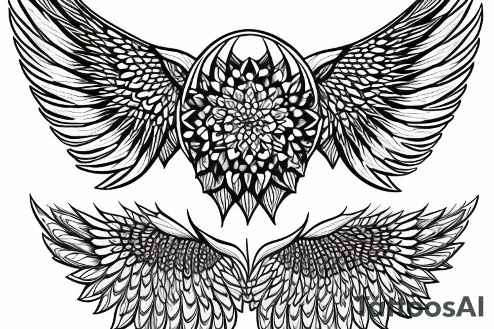 Sacred Geometry Angel Wings tattoo idea