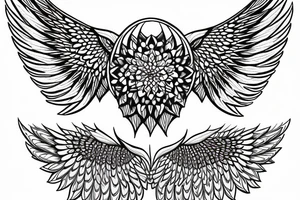 Sacred Geometry Angel Wings tattoo idea