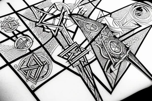 Geometric Cross Christian Imagery tattoo idea