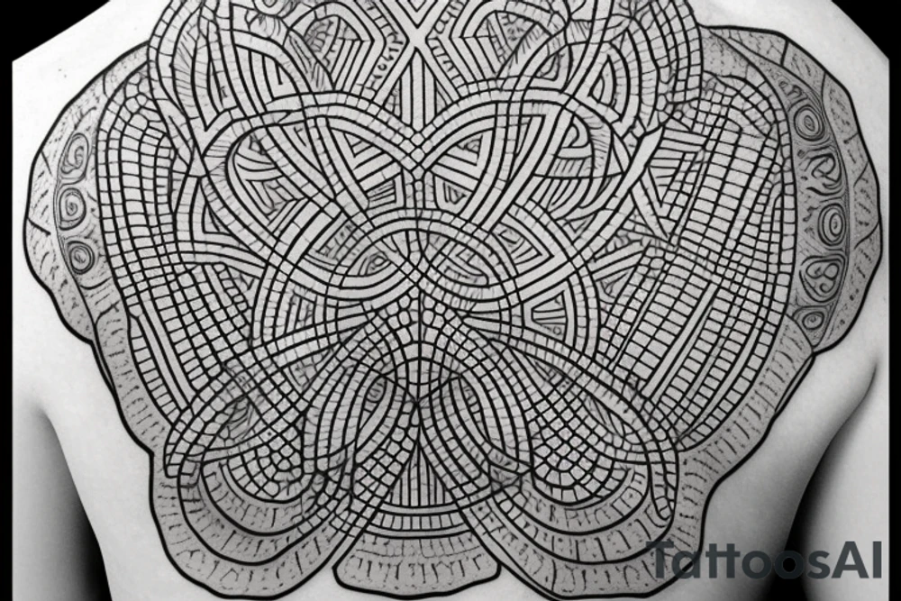 Back Tattoo Using Sacred Geometry, With Images that Represent God and Jesus. tattoo idea