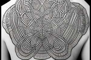 Back Tattoo Using Sacred Geometry, With Images that Represent God and Jesus. tattoo idea