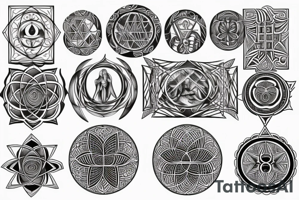Back Tattoo Sacred Geometry, Holy Trinity, Images that Represent God and Jesus. tattoo idea