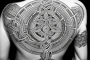 Back Tattoo Sacred Geometry, Holy Trinity tattoo idea