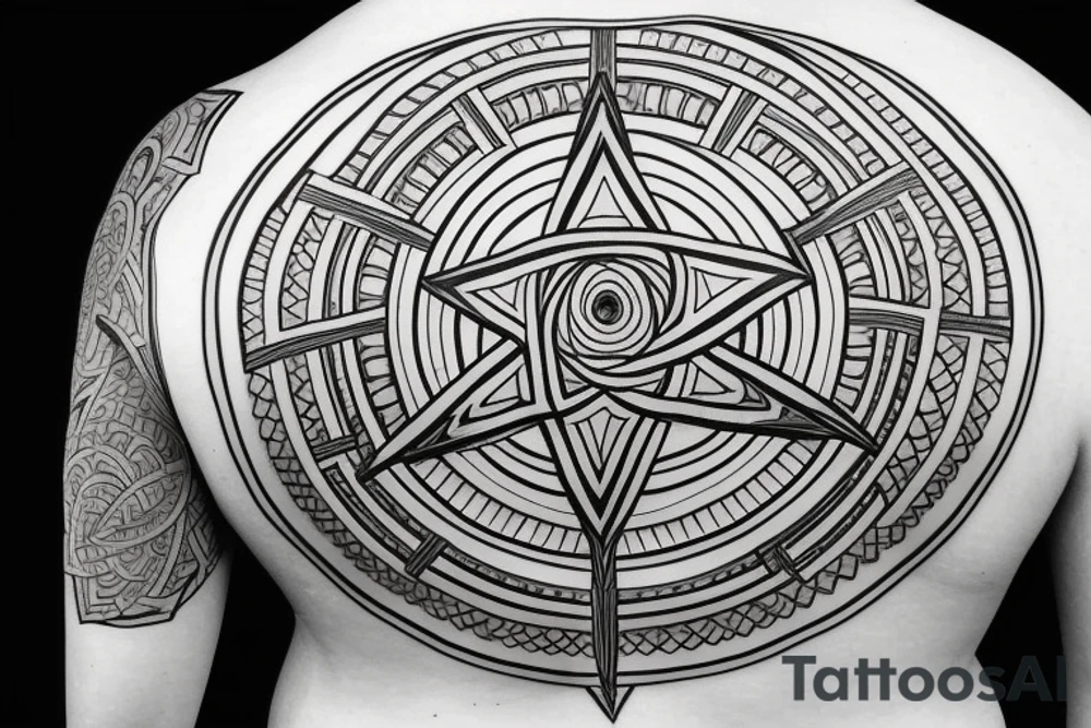 Back Tattoo Sacred Geometry, Holy Trinity tattoo idea