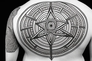Back Tattoo Sacred Geometry, Holy Trinity tattoo idea