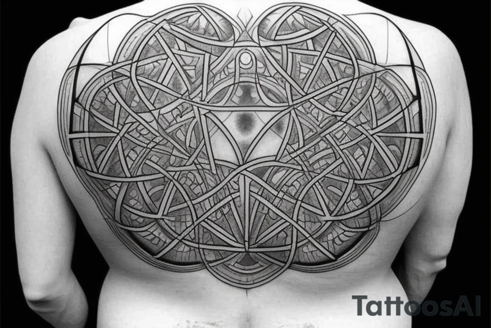 sacred geometry back tattoo tattoo idea