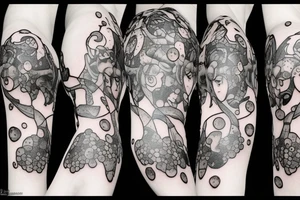 Beautiful skullgirl with bubbles tattoo idea