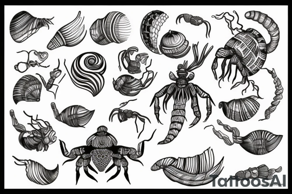 scorpio with a shell tattoo idea