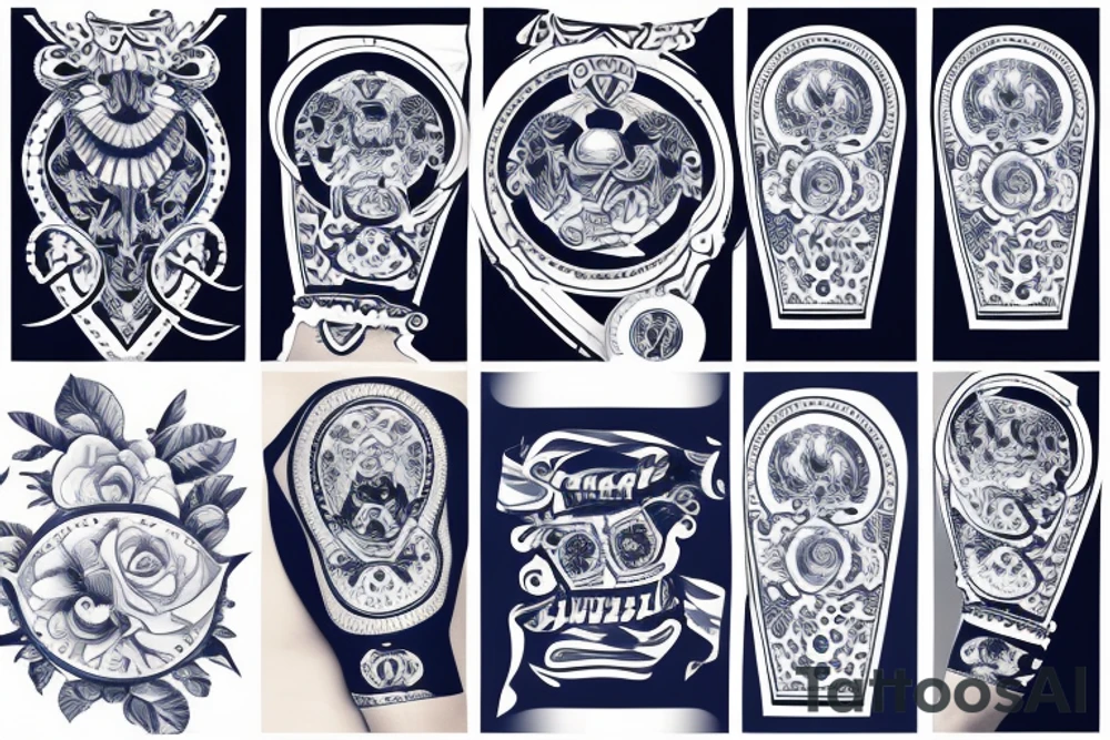 navy motifs in a sleeve tattoo idea
