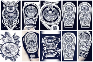 navy motifs in a sleeve tattoo idea