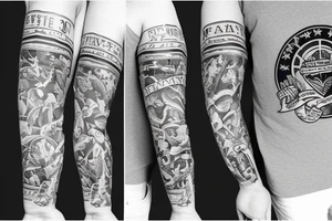 us navy motifs in a sleeve tattoo idea
