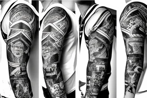 us navy motifs in a sleeve tattoo idea
