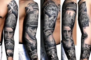 us navy motifs in a sleeve tattoo idea