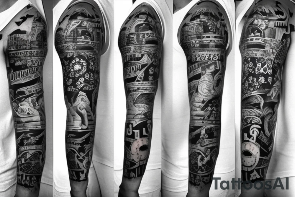 us navy motifs in a sleeve tattoo idea