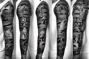 us navy motifs in a sleeve tattoo idea