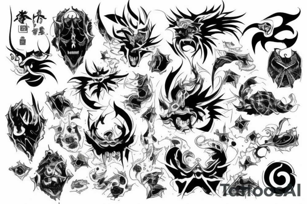 Lettrage « chaos » sur le haut du genou tattoo idea