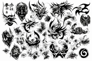 Lettrage « chaos » sur le haut du genou tattoo idea