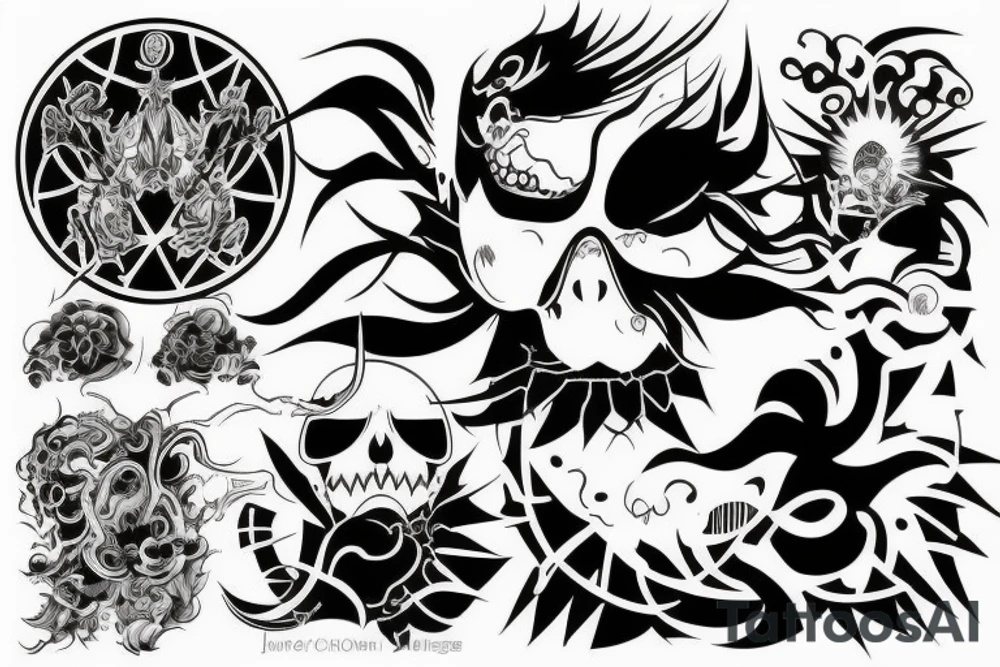Lettrage « chaos » sur le haut du genou tattoo idea