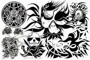 Lettrage « chaos » sur le haut du genou tattoo idea