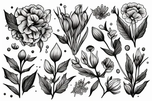 Birth flower with Oliver on the stem tattoo idea