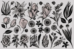 Birth flower July with Oliver on the stem tattoo idea