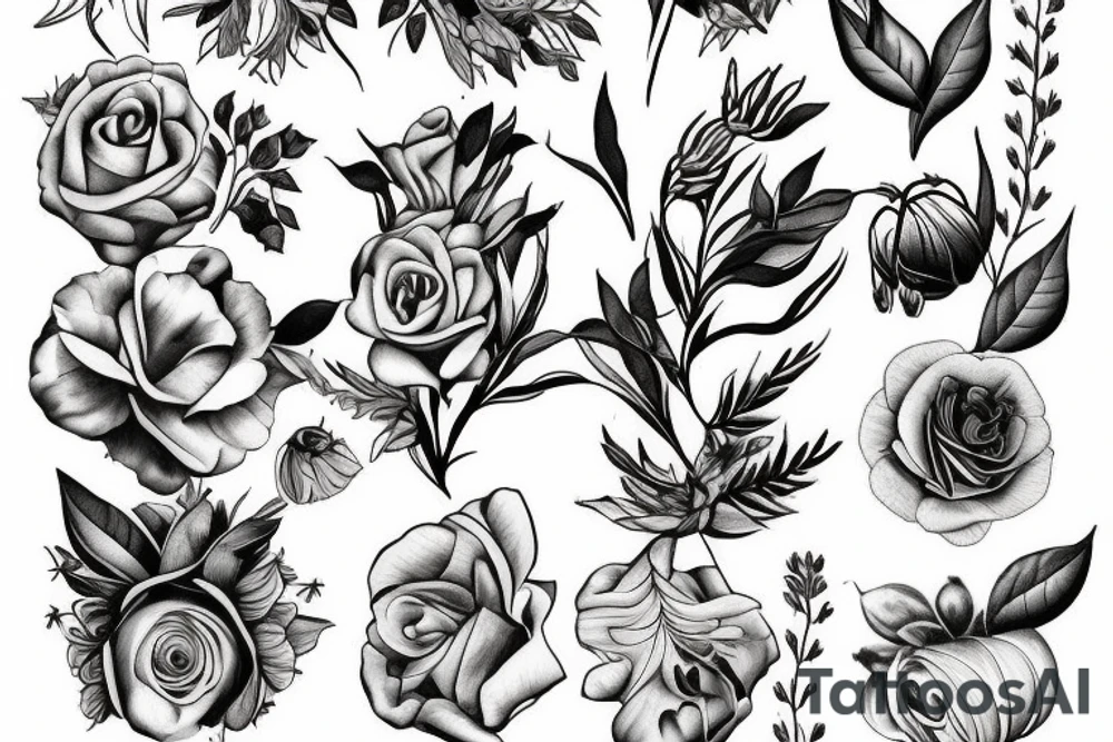 Birth flower July with Oliver on the stem tattoo idea