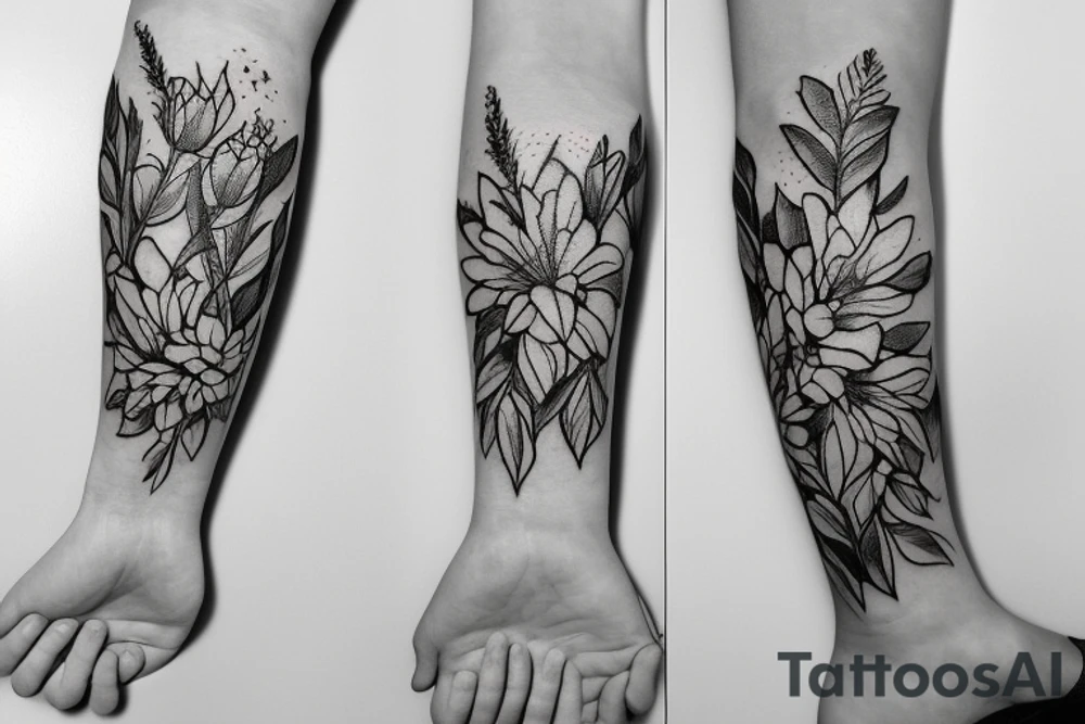 Birth flower July with Oliver on the stem tattoo idea