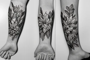 Birth flower July with Oliver on the stem tattoo idea