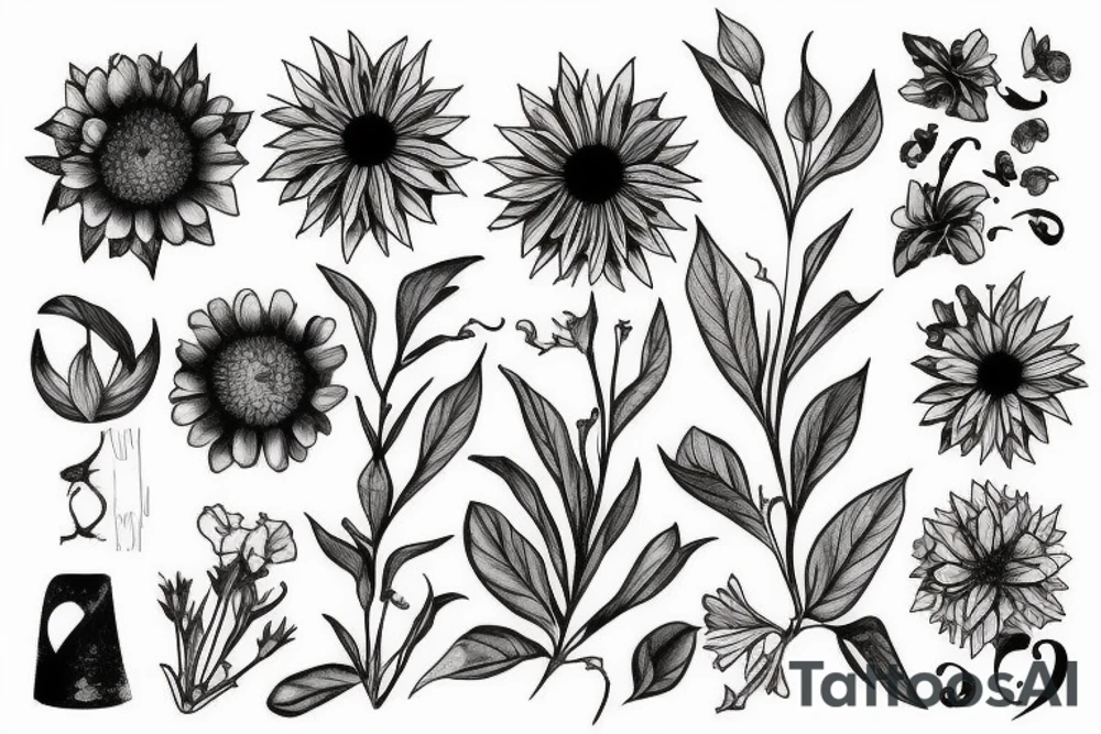 Birth flower July with Oliver on the stem tattoo idea