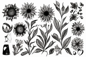 Birth flower July with Oliver on the stem tattoo idea