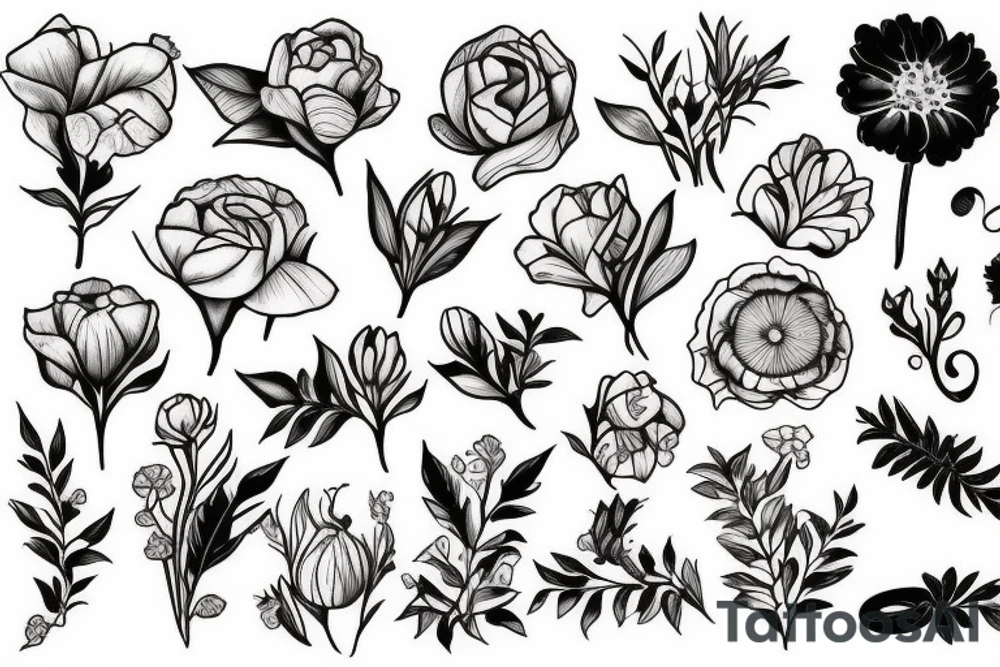 Birth flower July with Oliver on the stem tattoo idea