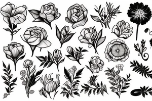 Birth flower July with Oliver on the stem tattoo idea
