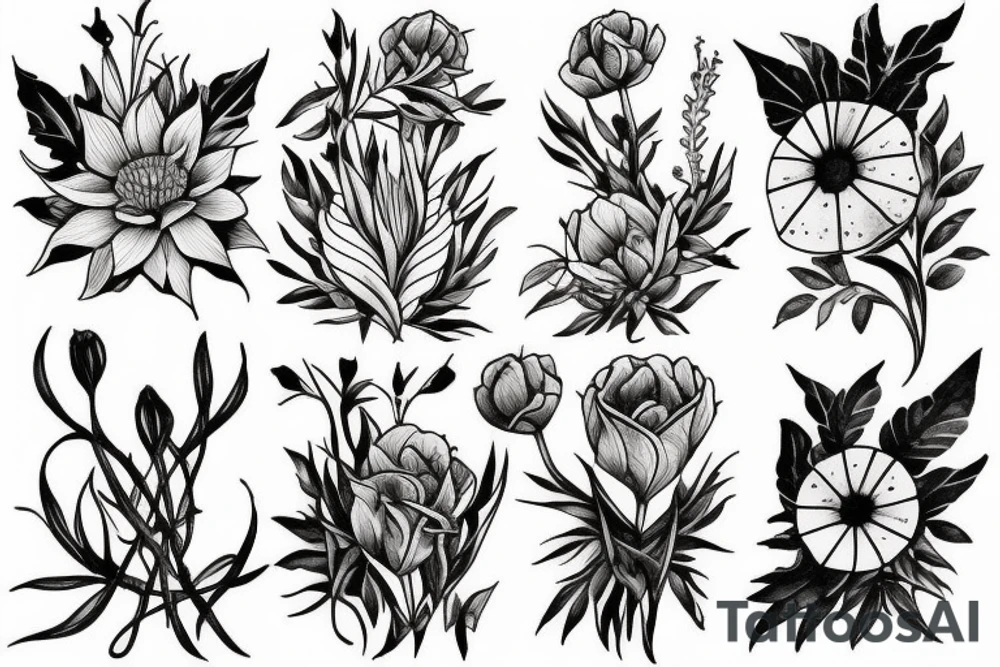 Birth flower July with Oliver on the stem tattoo idea