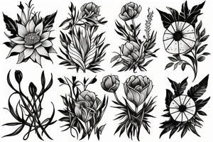 Birth flower July with Oliver on the stem tattoo idea