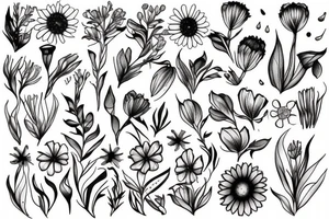 Birth flower July with Oliver on the stem tattoo idea