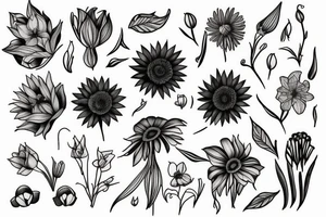 Birth flower July with Oliver on the stem tattoo idea