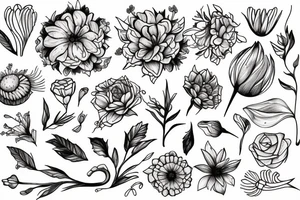 Birth flower July with Oliver on the stem tattoo idea