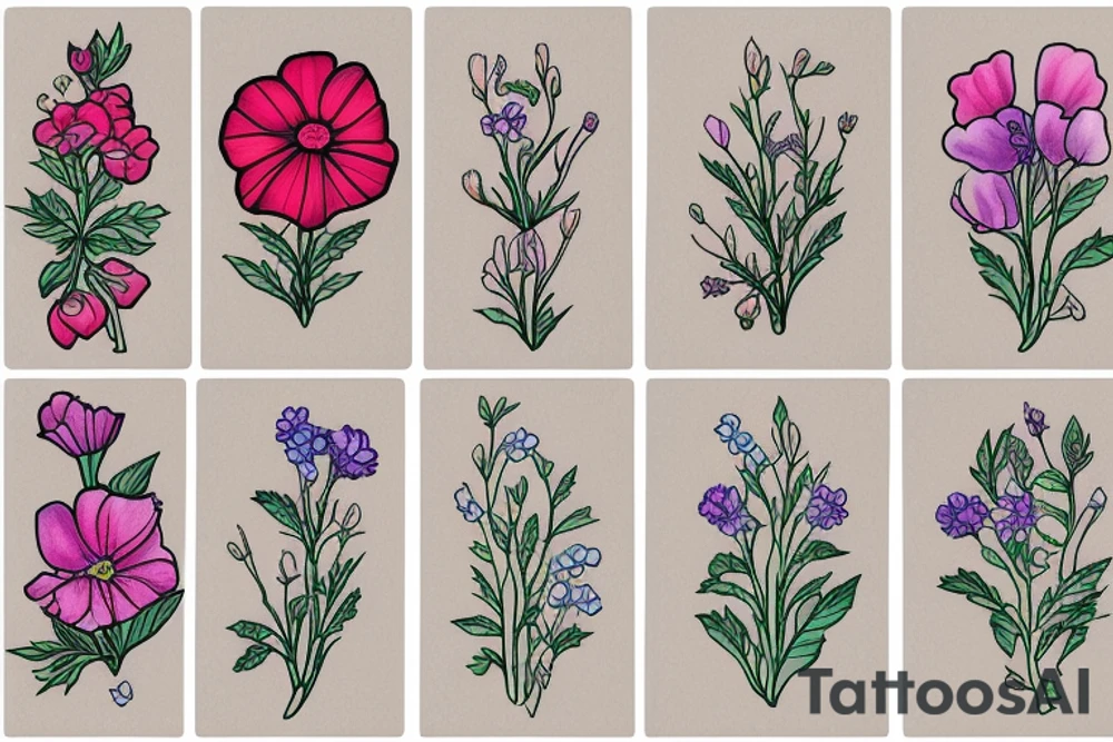 July birth flower. With Oliver written in the stem tattoo idea